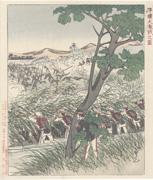 Illustration of the Great Battle of Pyongyang from the series Sino-Japanese War Picture Book